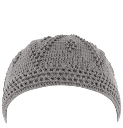 Modefa Kufi Light Grey Men's Islamic Knitted Cotton Geometric Kufi - Light Grey