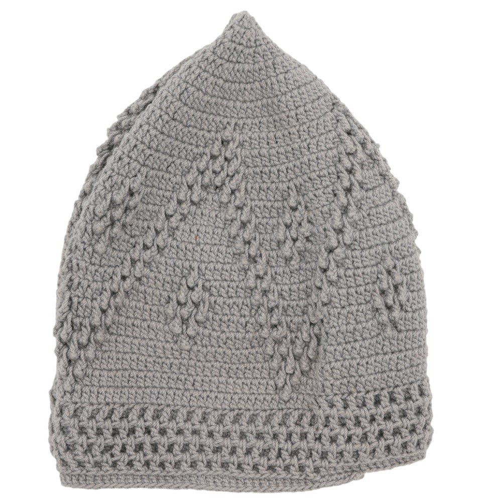 Modefa Kufi Light Grey Men's Islamic Knitted Cotton Geometric Kufi - Light Grey
