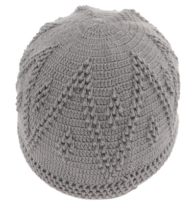 Modefa Kufi Light Grey Men's Islamic Knitted Cotton Geometric Kufi - Light Grey