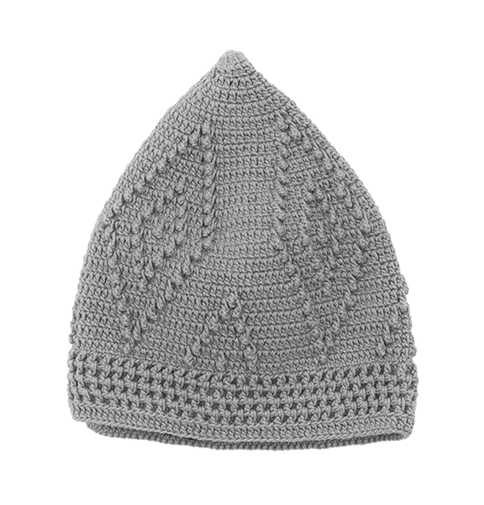 Modefa Kufi Light Grey Men's Islamic Knitted Cotton Geometric Kufi - Light Grey