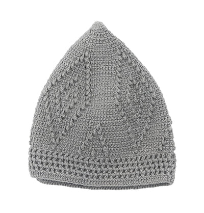 Modefa Kufi Light Grey Men's Islamic Knitted Cotton Geometric Kufi - Light Grey