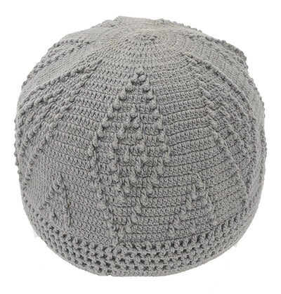 Modefa Kufi Light Grey Men's Islamic Knitted Cotton Geometric Kufi - Light Grey