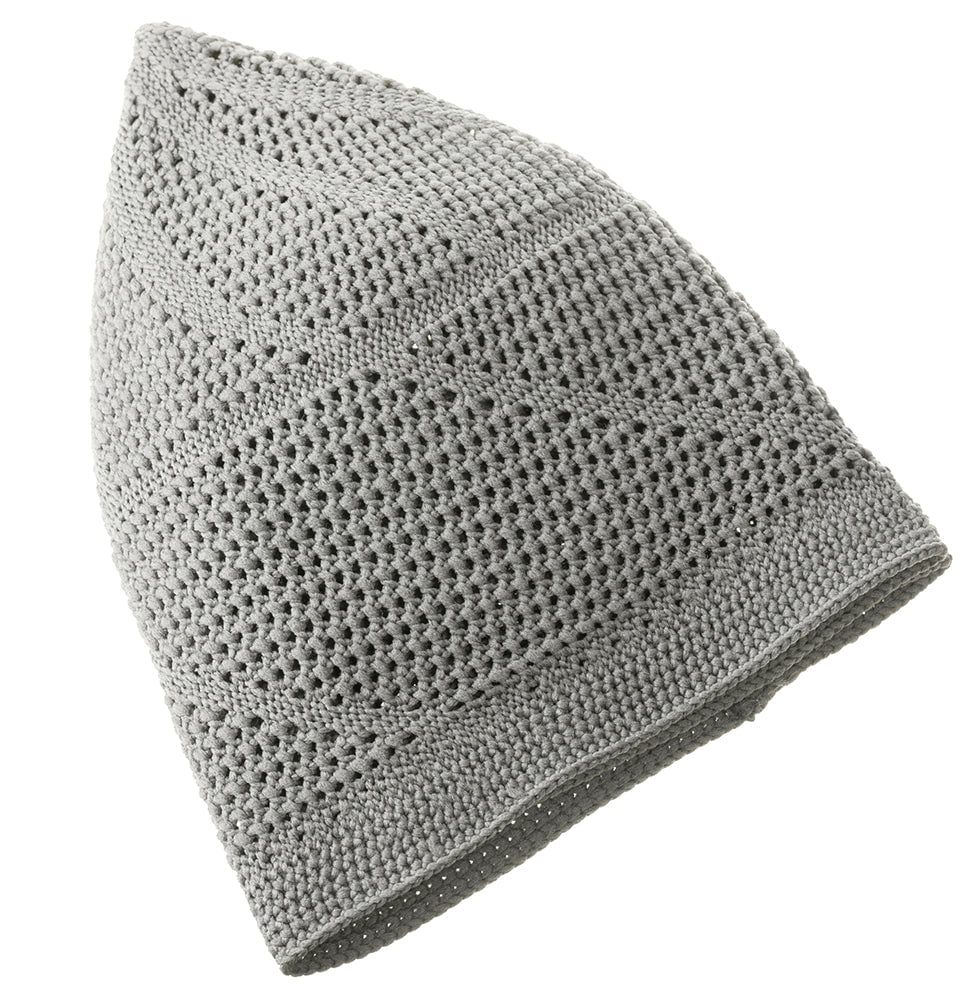 Modefa Kufi Light Grey Men's Premium Islamic Dervish Knitted Kufi - Light Grey