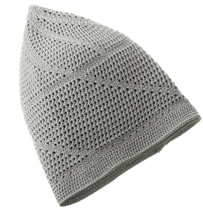 Modefa Kufi Light Grey Men's Premium Islamic Dervish Knitted Kufi - Light Grey