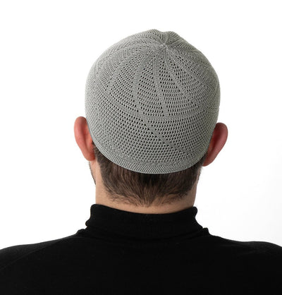 Modefa Kufi Light Grey Men's Premium Islamic Dervish Knitted Kufi - Light Grey