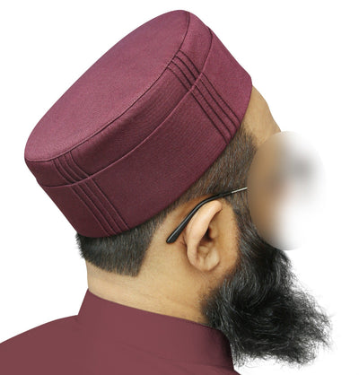 Modefa Kufi Men's Islamic Soft Kufi - Tailored Tawfiq - Maroon