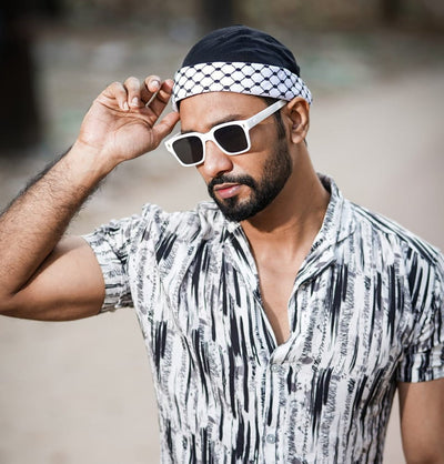 Modefa Kufi Men's Premium Brimless Cap - Black Kuffiyeh
