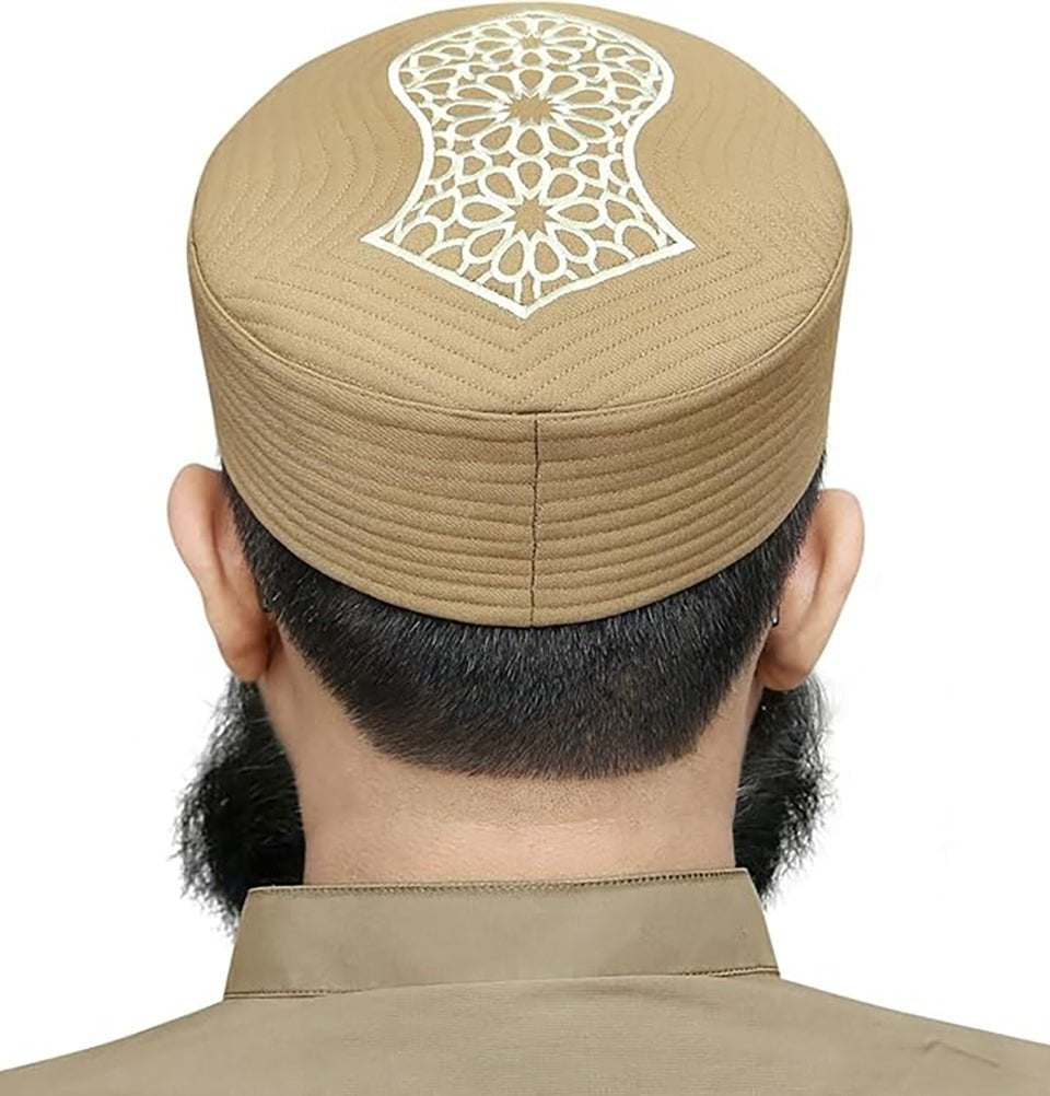 Modefa Kufi Men's Premium Islamic Turban Kufi - Sandal Gold