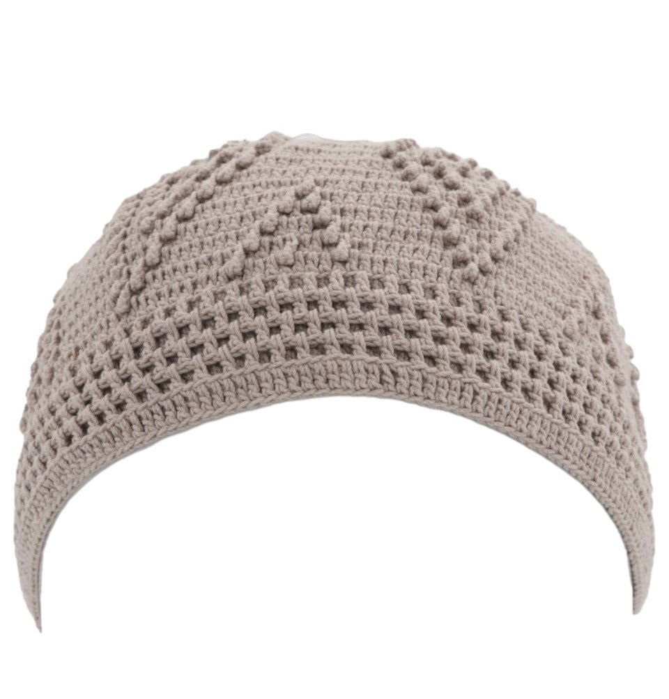 Modefa Kufi Mink Men's Islamic Knitted Cotton Geometric Kufi - Mink
