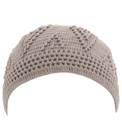 Modefa Kufi Mink Men's Islamic Knitted Cotton Geometric Kufi - Mink
