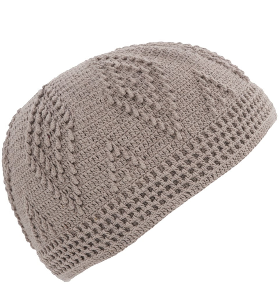 Modefa Kufi Mink Men's Islamic Knitted Cotton Geometric Kufi - Mink