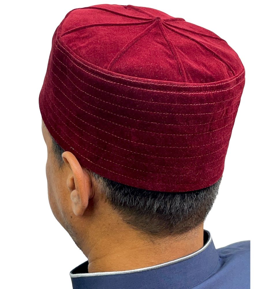 Modefa Kufi Modefa Men's Structured Kufi Hat - Velvet Red