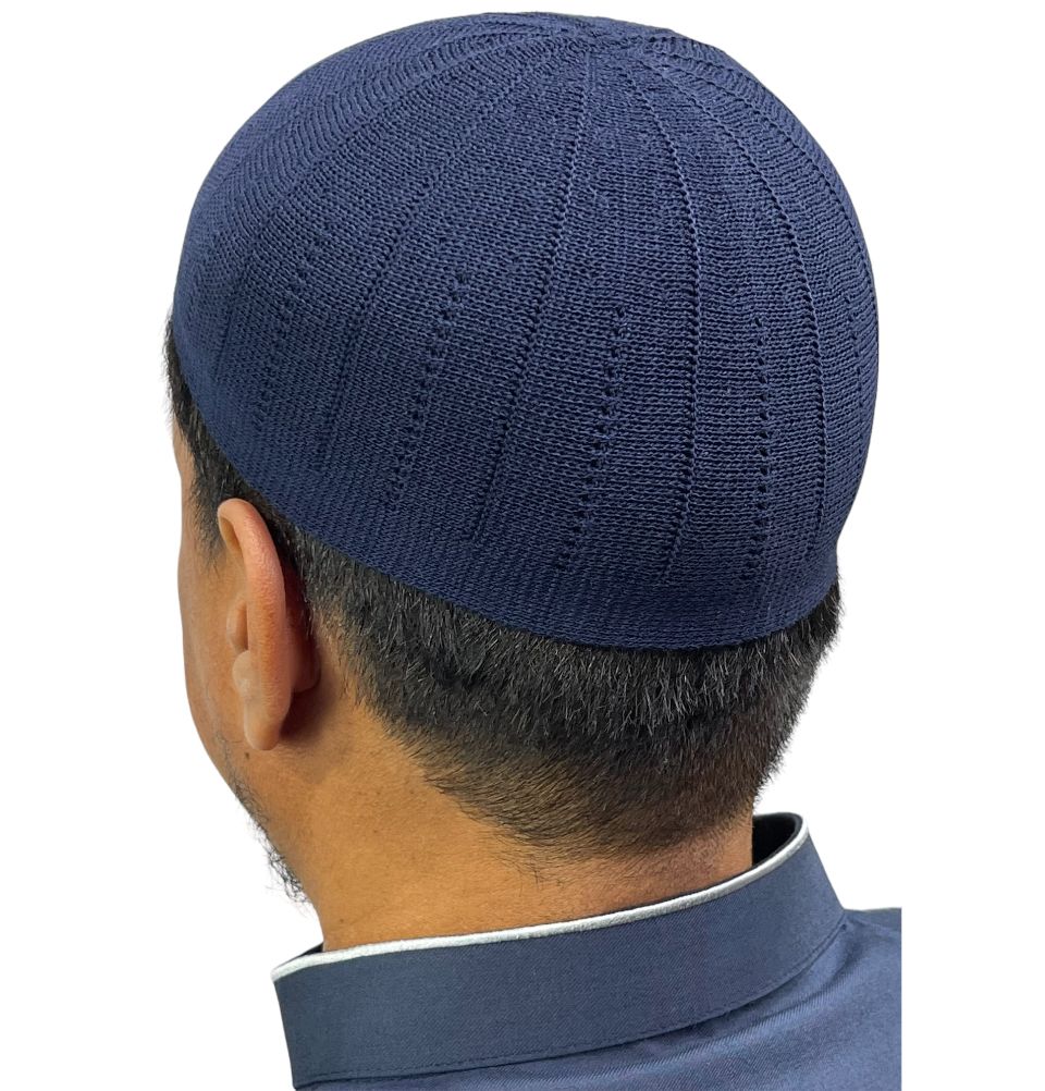 Modefa Kufi Navy Blue Islamic Men's Knitted Kufi - Navy Blue
