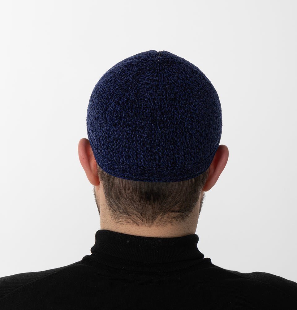 Modefa Kufi Navy Blue Men's Premium Islamic Chenille Comfort Knitted Kufi - Navy Blue
