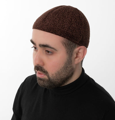 Modefa Kufi Pecan Brown Men's Premium Islamic Chenille Comfort Knitted Kufi - Pecan Brown