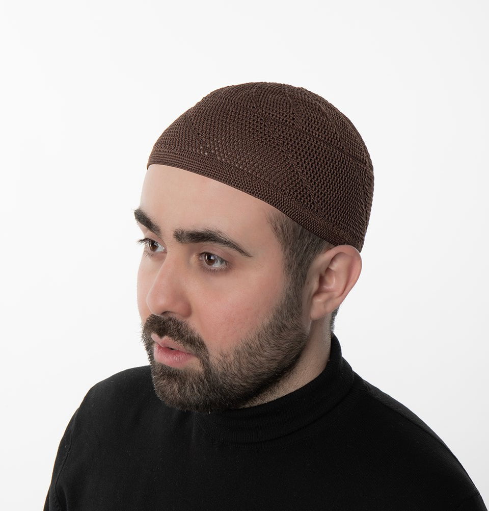 Modefa Kufi Sepia Brown Men's Premium Islamic Dervish Knitted Kufi - Sepia Brown