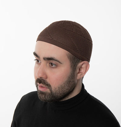 Modefa Kufi Sepia Brown Men's Premium Islamic Dervish Knitted Kufi - Sepia Brown