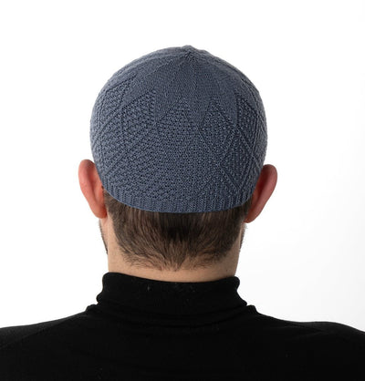 Modefa Kufi Slate Grey Men's Premium Islamic Diamond Knitted Kufi - Slate Grey
