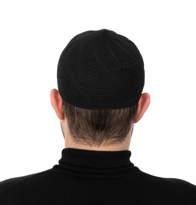 Modefa Kufi Sleek Black Men's Premium Islamic Dervish Knitted Kufi - Sleek Black