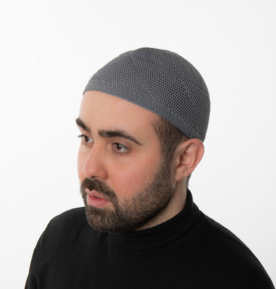 Modefa Kufi Steel Grey Men's Premium Islamic Dervish Knitted Kufi - Steel Grey