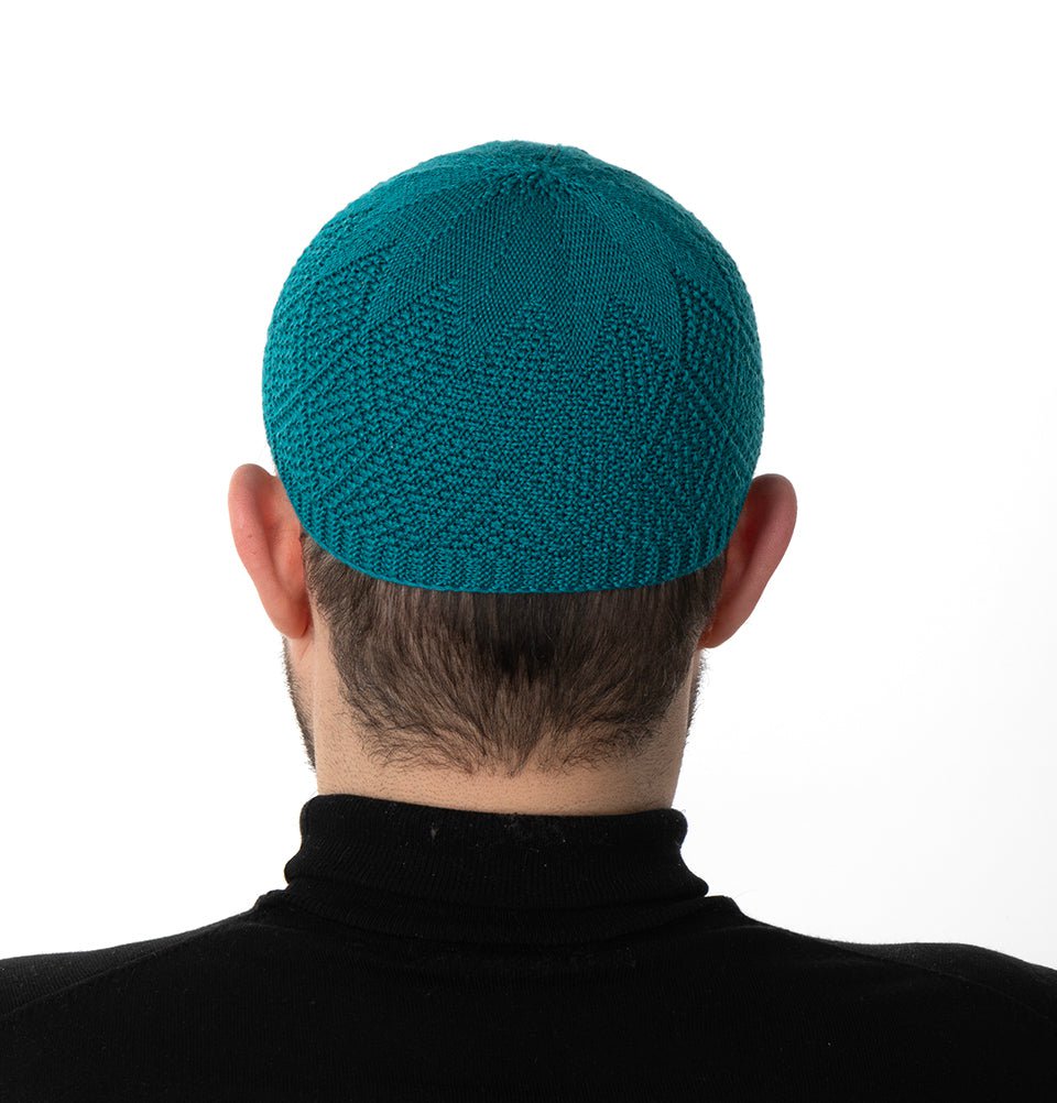 Modefa Kufi Turquoise Men's Premium Islamic Diamond Knitted Kufi - Turquoise