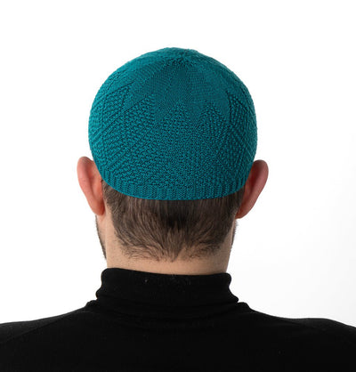 Modefa Kufi Turquoise Men's Premium Islamic Diamond Knitted Kufi - Turquoise