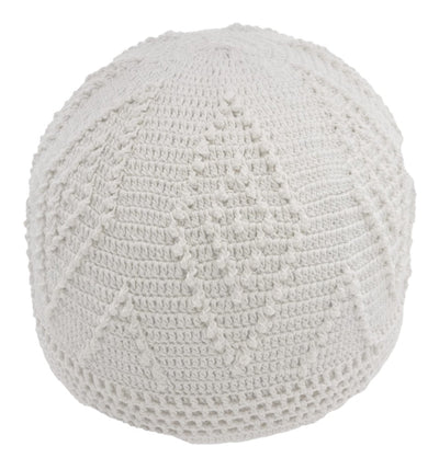 Modefa Kufi White Men's Islamic Knitted Cotton Geometric Kufi - White