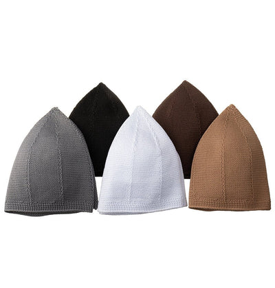 Modefa Kufi White Men's Premium Islamic Kubbe Knitted Kufi - White