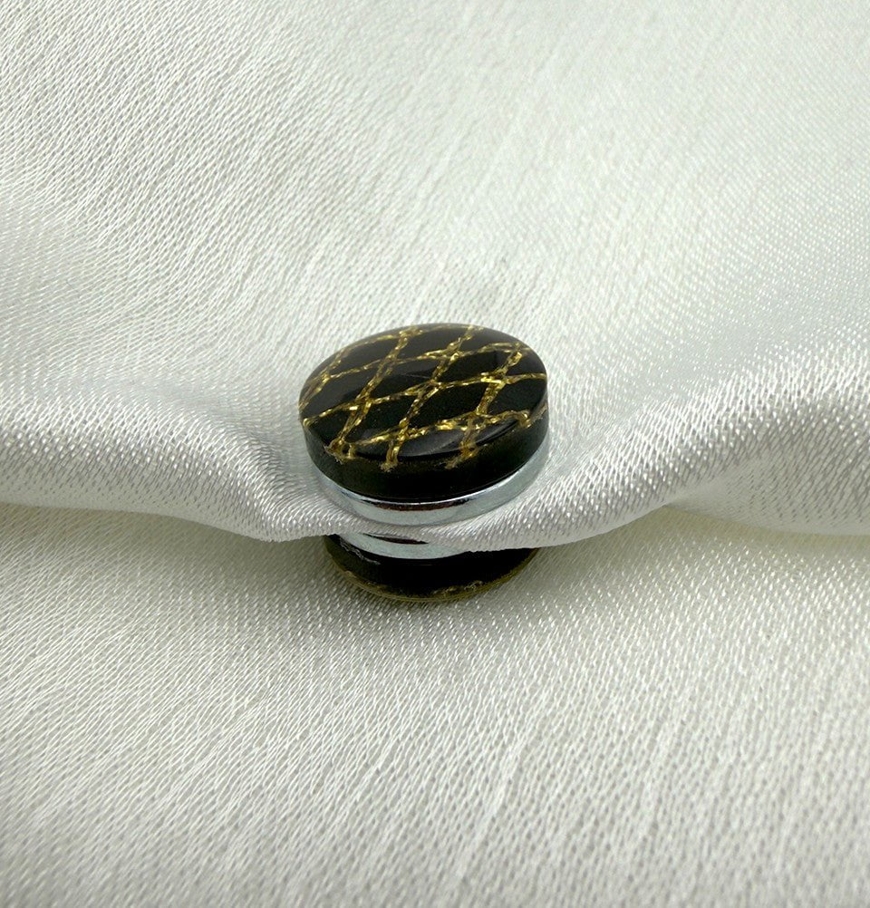 Modefa Magnetic pins Black & Gold Lattice Magnetic Hijab Pin - Black & Gold