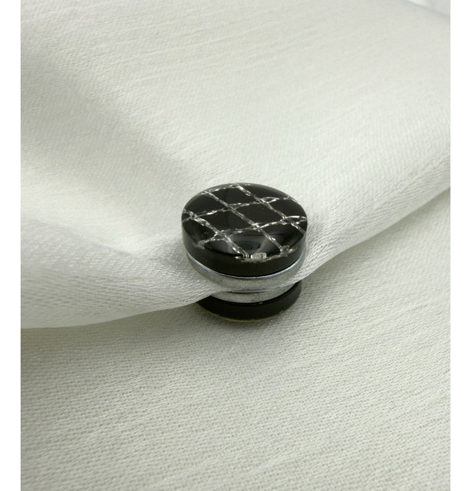 Modefa Magnetic pins Black & Silver Lattice Magnetic Hijab Pin - Black & Silver