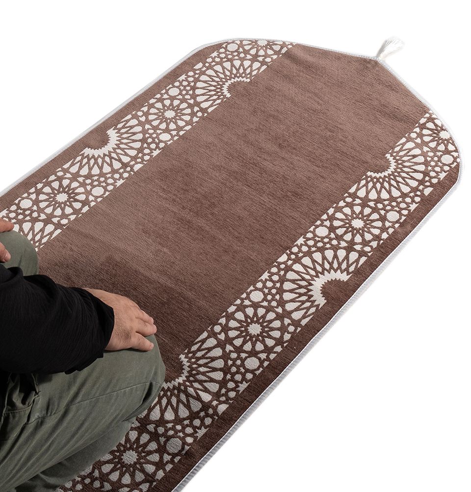 Modefa Mink Chenille Foam Prayer Rug - Mustaqim Mink