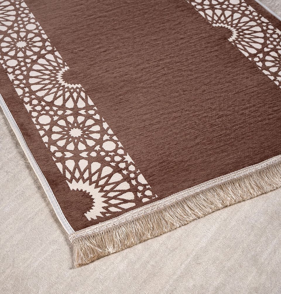 Modefa Mink Chenille Foam Prayer Rug - Mustaqim Mink