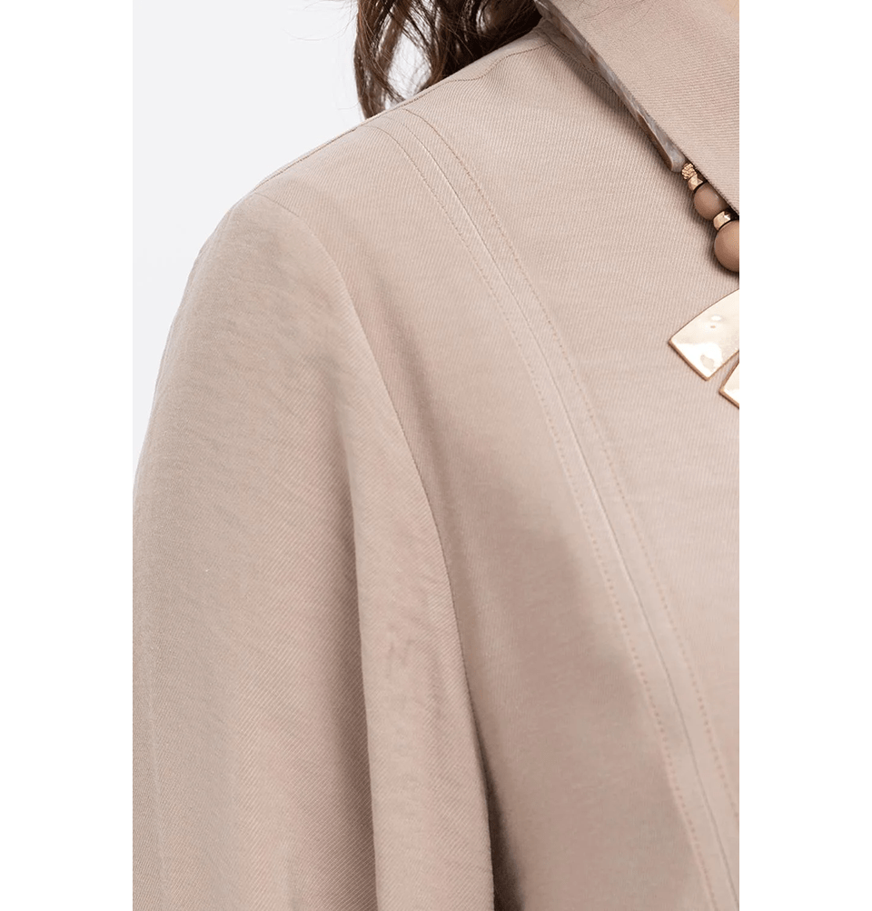 Modefa Modest Clothing Set Modern Muslim Women's Oversized Tunic and Wide Leg Pants - M30091 Mink