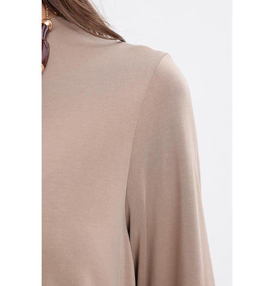 Modefa Modest Clothing Set Modern Muslim Women's Pleated Poise Lounge Tunic and Wide Leg Pants - M30096 Mink