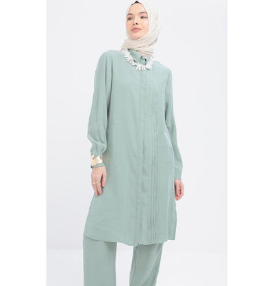 Modefa Modest Clothing Set Modern Muslim Women's Side Pleated Co-ord set - M30086 Mint