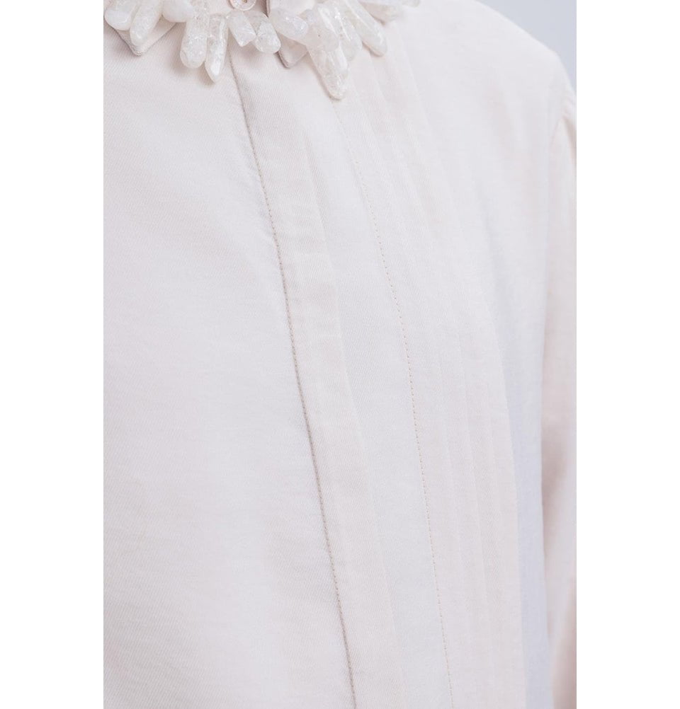 Modefa Modest Clothing Set Modern Muslim Women's Side Pleated Co-ord Set - M30086 Stone Beige