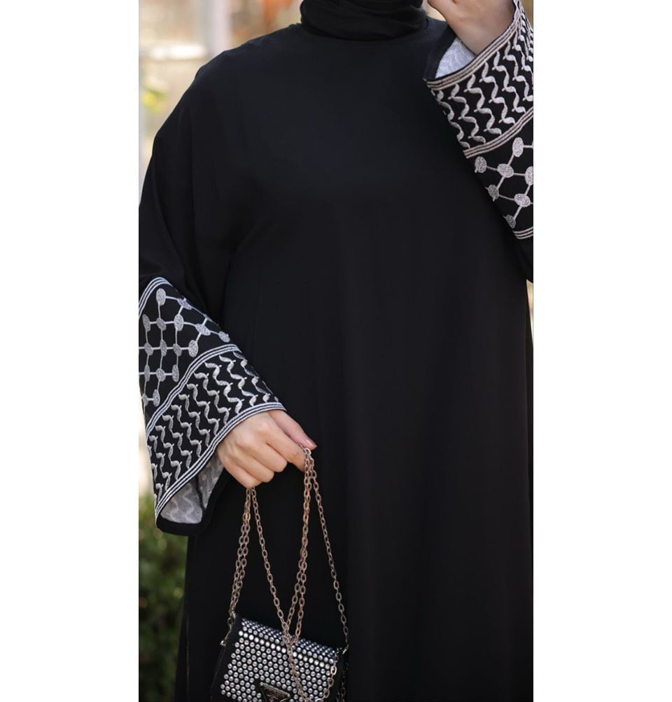 Modefa Modest Clothing Set Modest Muslim Woman's Two Piece Keffiyah Inspired Skirt Set - Black