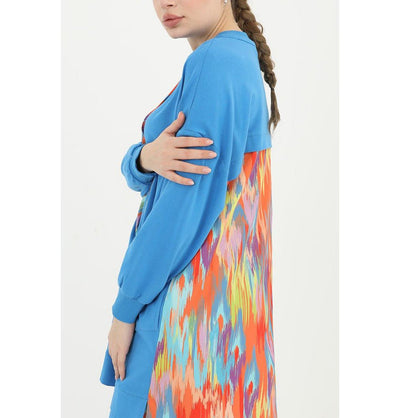 Modefa Modest Clothing Set Modest Muslim Women's Abstract Jogger Set - 14192 Blue