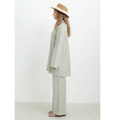 Modefa Modest Clothing Set Modest Muslim Women's Cotton Two Piece Tunic Set - 20694 Mint Green