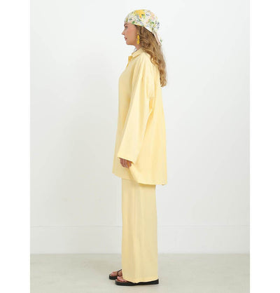 Modefa Modest Clothing Set Modest Muslim Women's Cotton Two Piece Tunic Set - 20694 Yellow