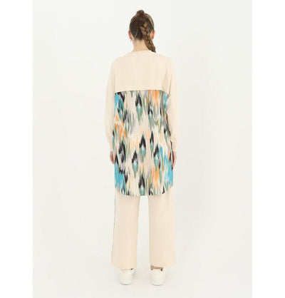 Modefa Modest Clothing Set Modest Muslim Women's Sporty Abstract Jogger Set - 14192 Beige