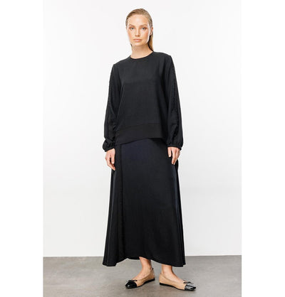 Modefa Modest Clothing Set Modest Women’s Fashion Swing Tunic with Skirt - 241802 - Black