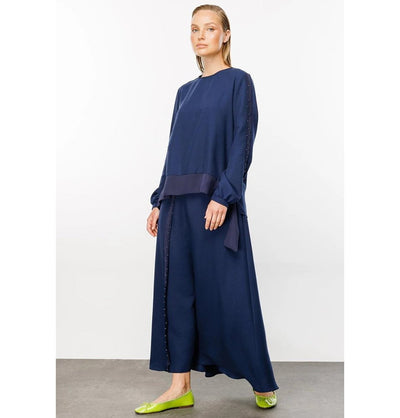 Modefa Modest Clothing Set Modest Women’s Fashion Swing Tunic with Skirt - 241802 - Navy Blue