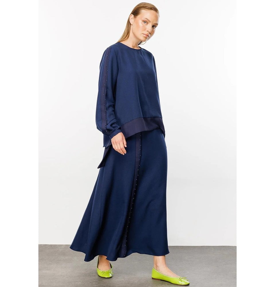 美品　 Traveler waxy taffeta navy XL Water Repellent Long Silk Taffeta Coat