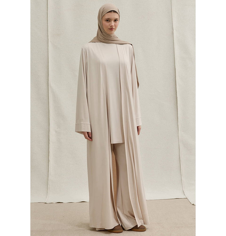 women abaya dress Muslim Women's Essential 3-Piece Open Set with Top & Pants front outer abaya and Jessica Rose RIHID- Polka Size:Large 11-13 elegant wedding dresses