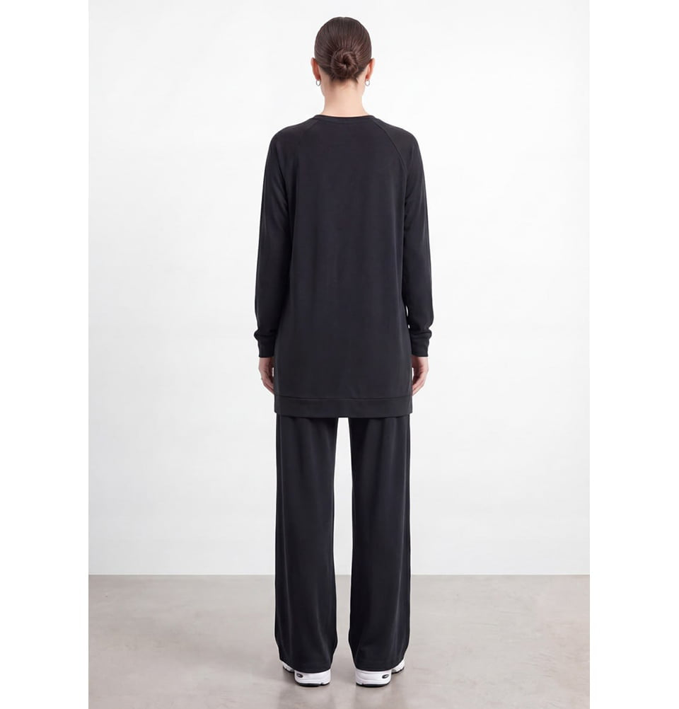 Women's Soft Long Sleeve Tunic with Pants - 14426 Black