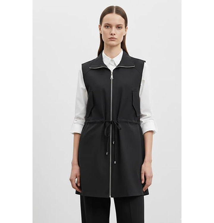 Women's Women's Zip-Up Vest and Trousers Set - 14432 Black