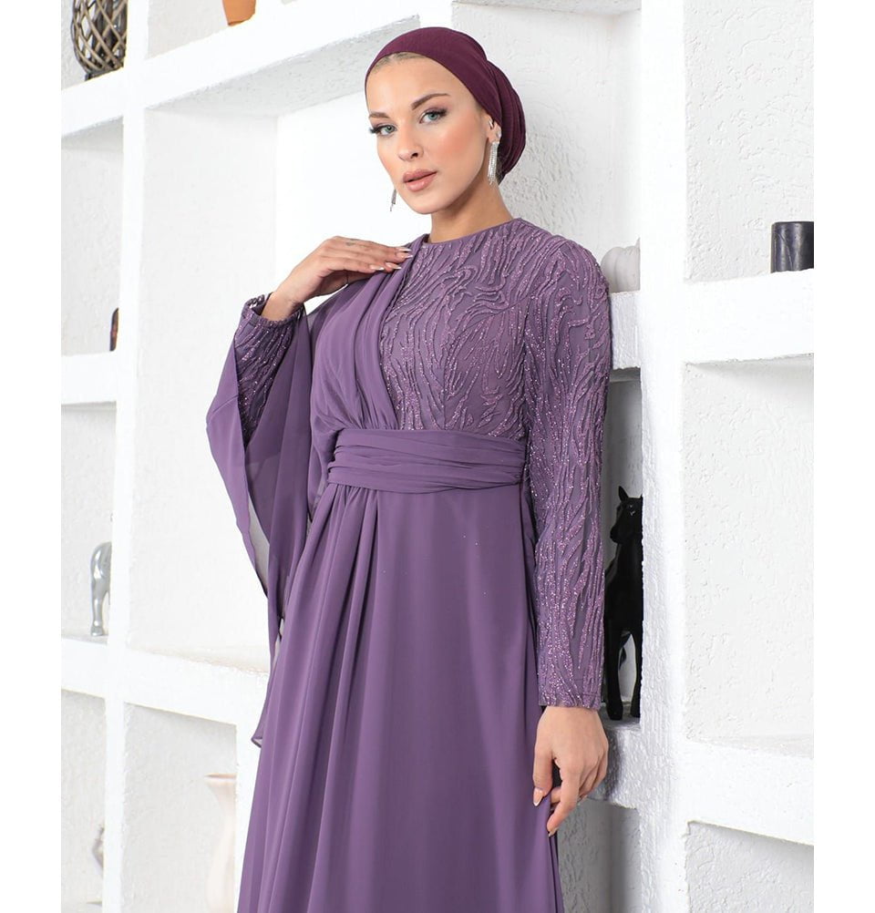 Modest mauve dress clearance