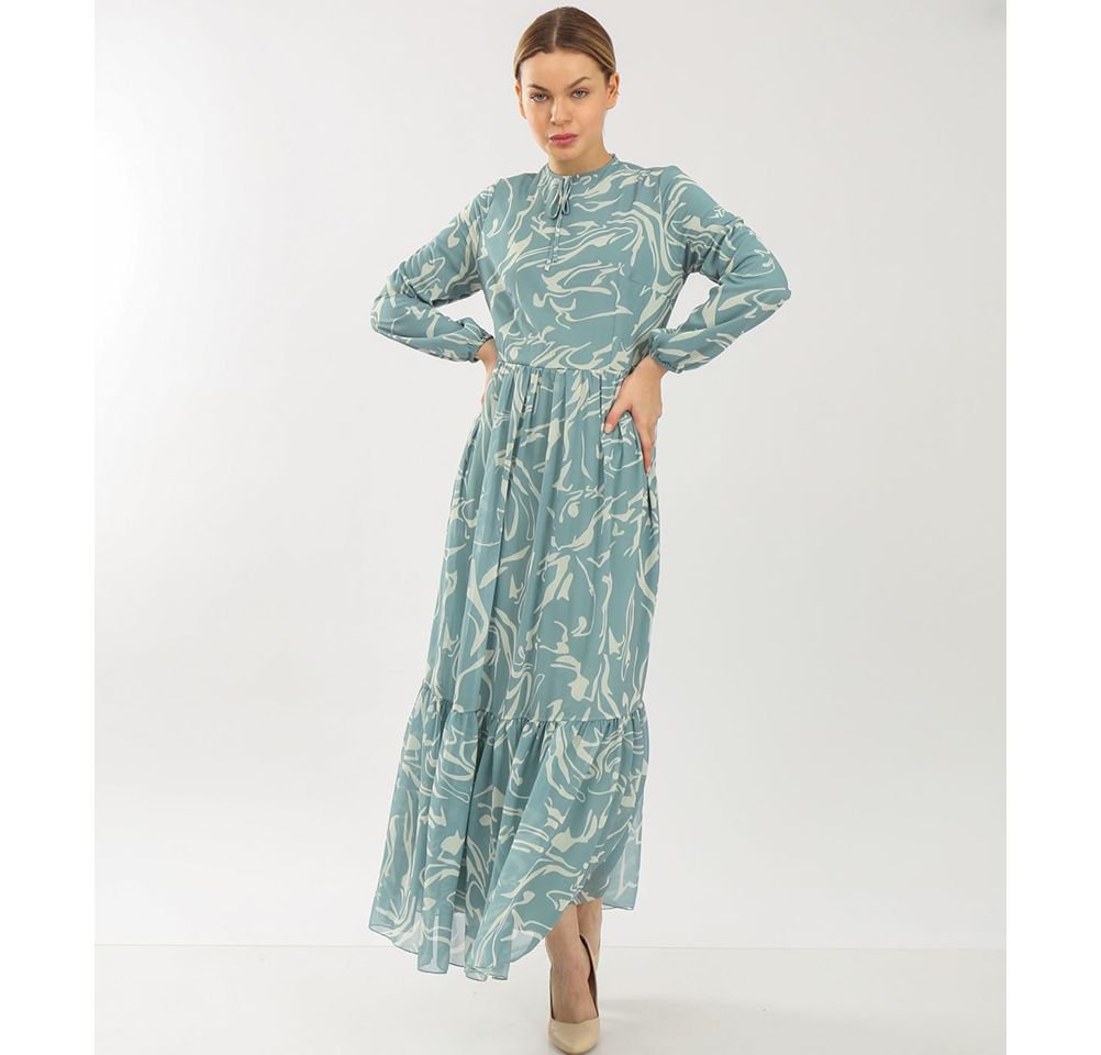 Modefa Modest Women's Dress Abstract 70108 - Mint