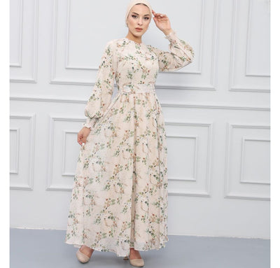 Modefa Modest Women's Dress Dainty Floral 7999 - Green